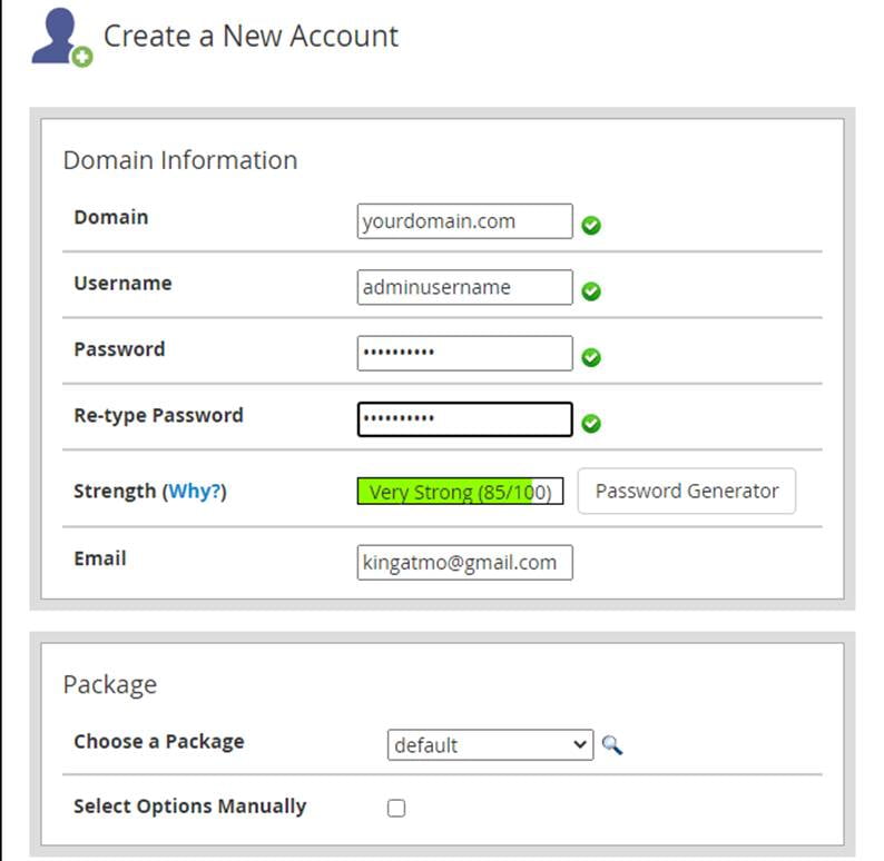 create a new account