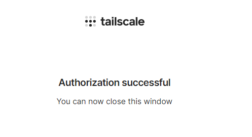 tailscale auth successful