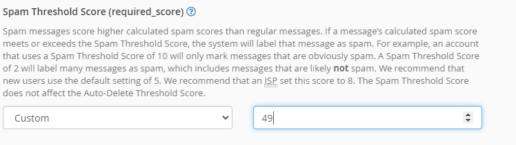 5 is the recommended score as it's halfway between too aggressive and too passive.