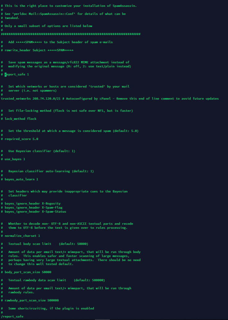 You can configure the Report_safe Option.