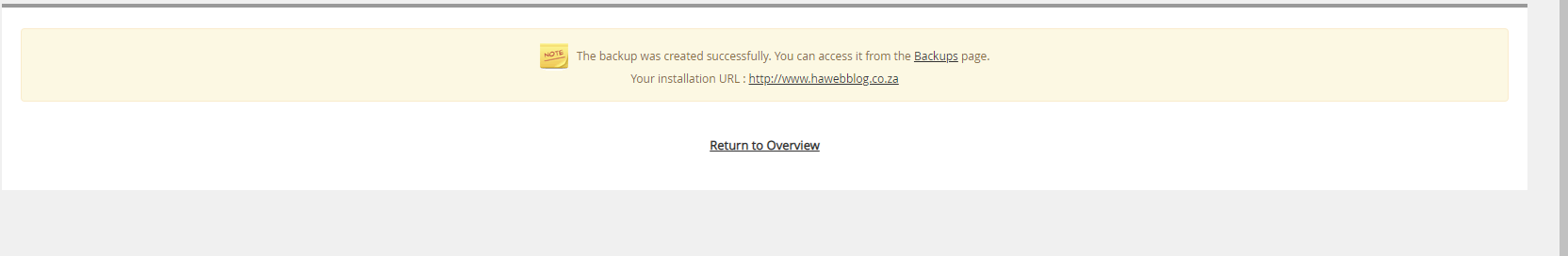 You should get this success message.