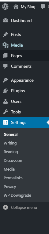 Select the plugin settings on the main WP Settings page.