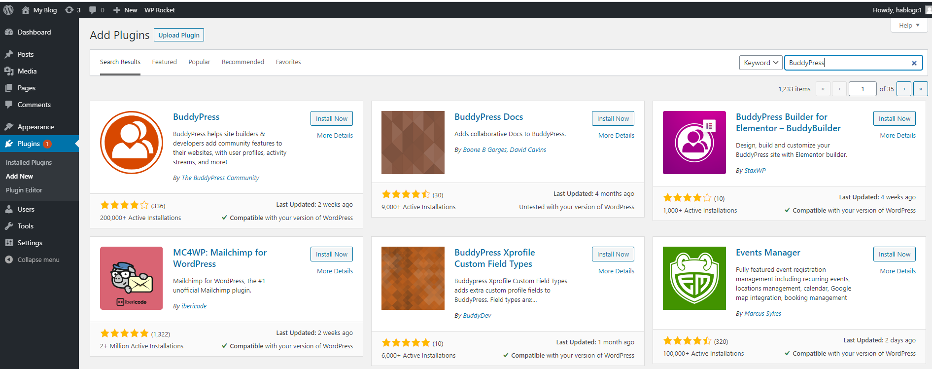 Click 'Install Now' from the relevant result.
