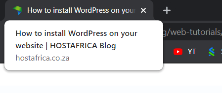 title tags in chrome