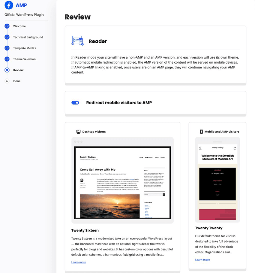 screenshot AMP website review