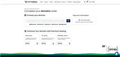 Enter the name of the domain you wish to transfer and search.